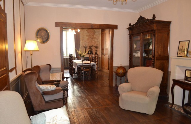 19th century bourgeois residence in the heart of the village, view of the Château de Verteuil