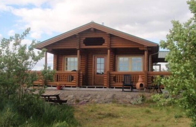 A Log Cabin at the Banks of River Hvítá!
