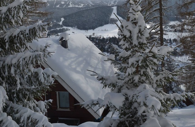 Adorable chalet perched in the forest with breathtaking views of the ski area.