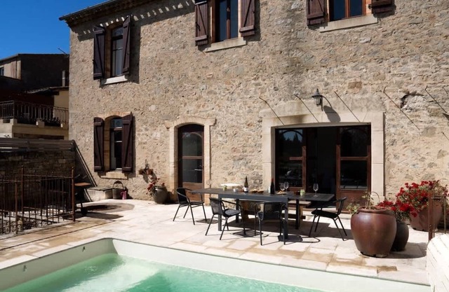 Along the water, village house with swimming pool