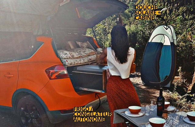 AMENAGED SUV " Mango ": fridge, freezer, sink, shower, camping equipment