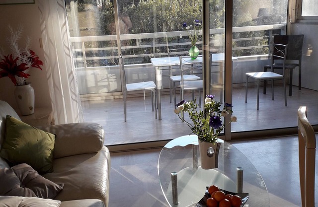 apartment view on calm and sunny park