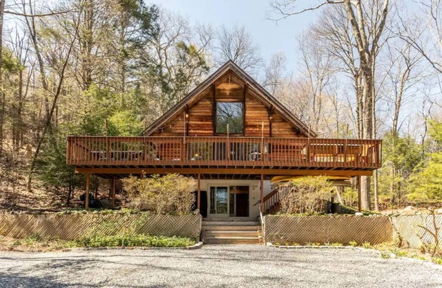 Architect's A-Frame with a Salt Water Hot Tub on a Mountain in Litchfield