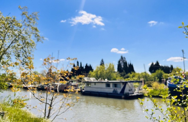 Barge docked on the Canal du Midi