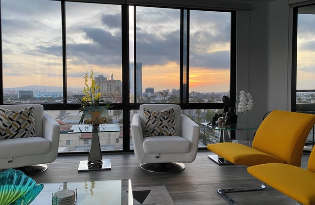 Beachfront on the 9th floor, 2 bedroom, 2 bath, stunning ocean and City views.
