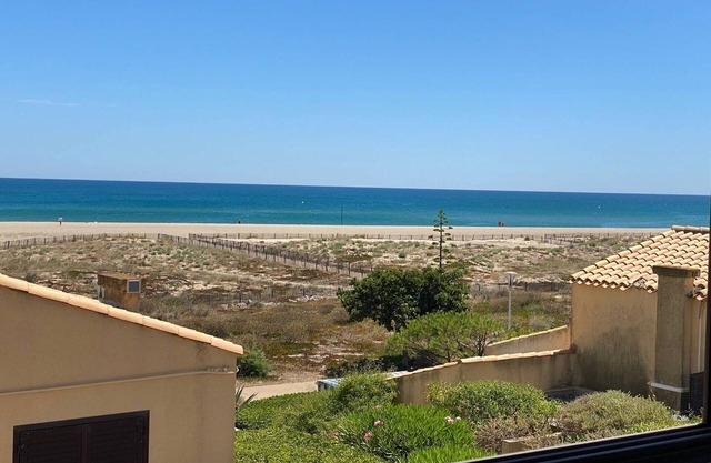 Beachfront Villa with Sea View, Sleeps 4, Parking, Near Shops & Aqualand, Pets Allowed