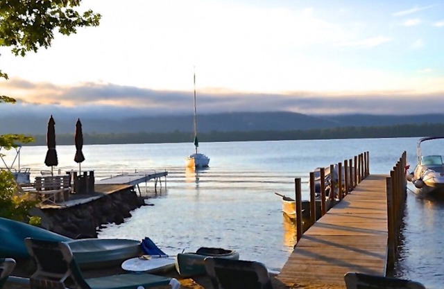 Beautiful Lakefront Home with Beach and Dock Slip