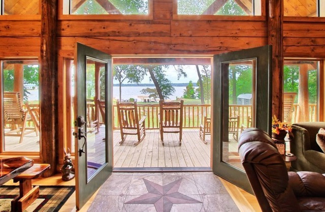 Beautiful lakefront log home will take your breath away!!