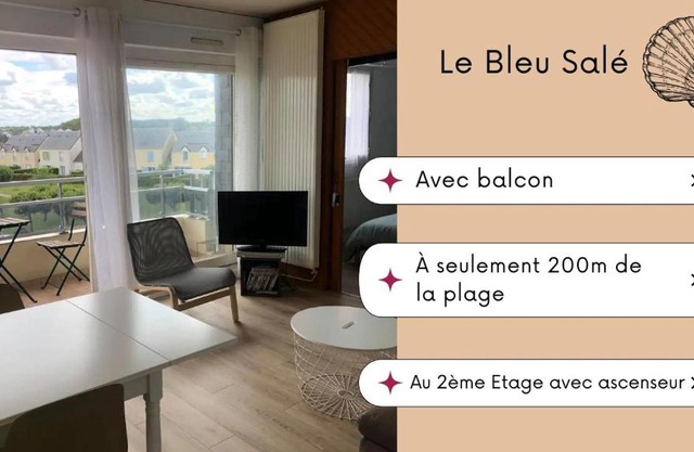 Bleu Salé - F2 Courseulles avec balcon