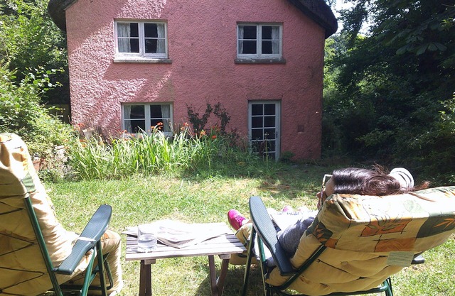 Borrowers' Thatched Cottage in the heart of North Devon's unspoilt countryside