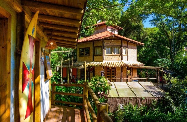 Casa Caiçara Veio do Rio Quarto Casal 04 Quarto Privativo Pousada São Sebastião