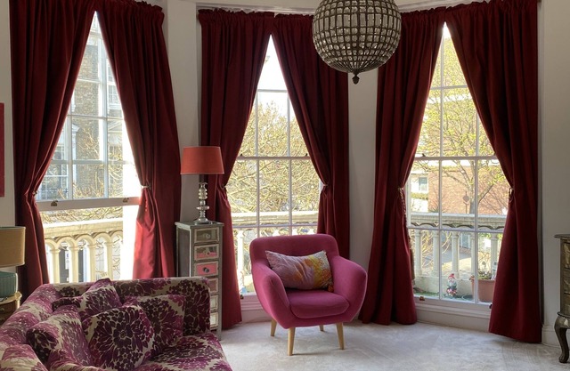 Bright and airy studio apartment with balcony.