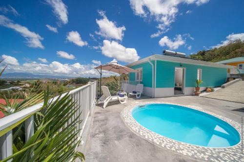Bungalow Chic Vue Mer Et Montagne Bleu