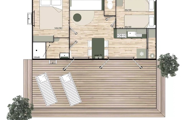Campsite Mas Llinas * - Mobile home LE NEST 29 4 people