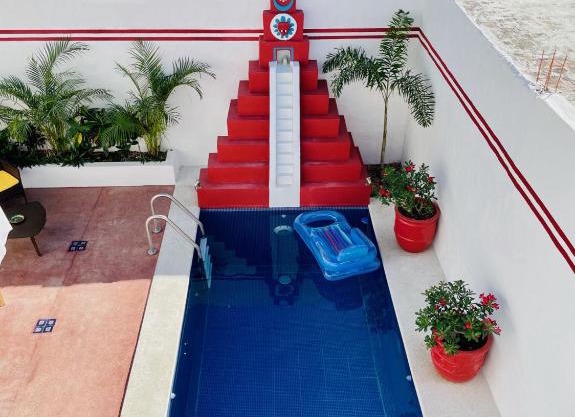 Casa Piramide: Fully Furnished 2-Bedroom House w/Private Swimming Pool and Waterfall, 5 Minute Walk from the Beach