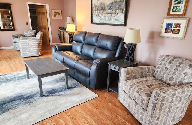 Charming lakefront home with water views, dock & inviting deck, Central A/C