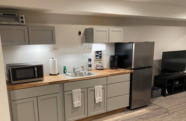 Comfortable Private room with bathroom and kitchenette.