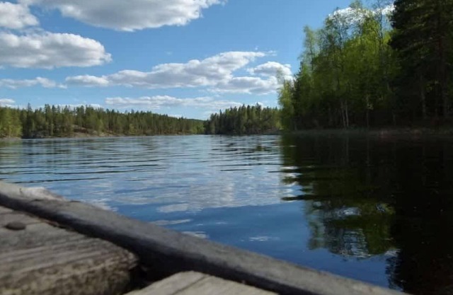 Cottage by lake, sauna and boat