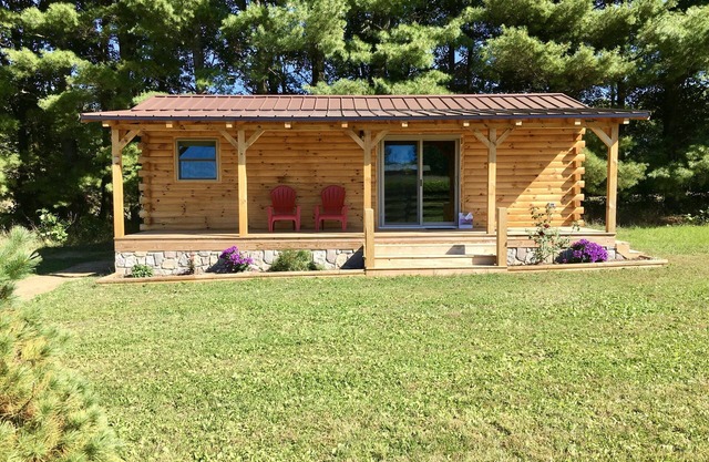 Couples getaway TINY Log Cabin by the pine trees