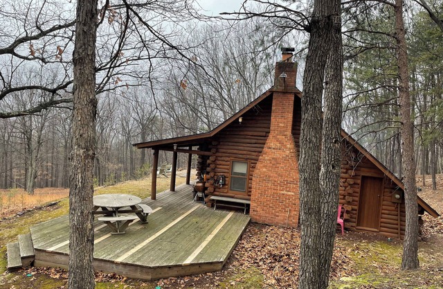 Cozy 2-bedroom log cabin in the mountains near Berkeley Springs with AC, WiFi