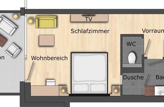 Double room Seensucht with XXL balcony - Villa Postillion am See