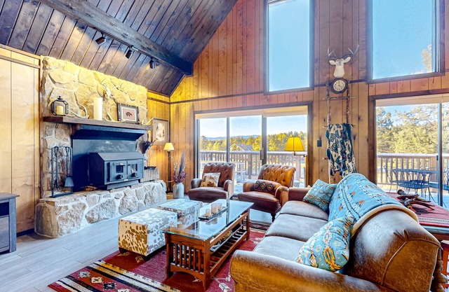 Enchanting dog-friendly cabin with large deck & fireplace - near skiing & golf
