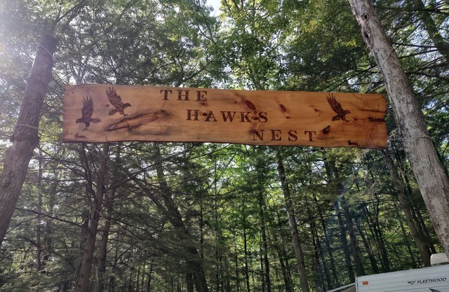 Escape from it all. Woods, birds, campfire and fresh air.