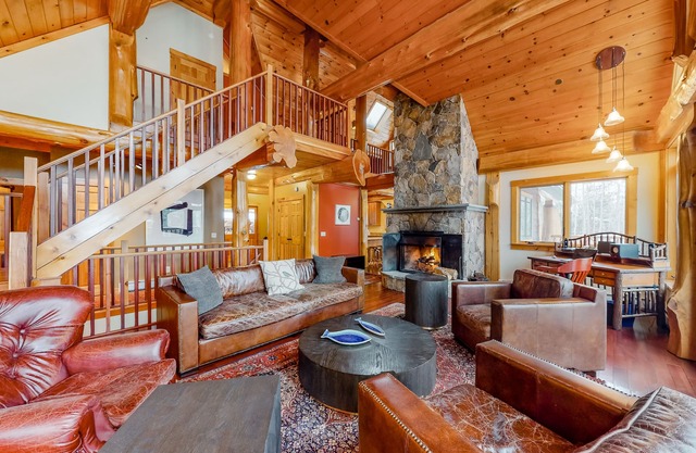 Expansive Getaway with Mountain Views, Hot Tub, Home Theater & Game Room