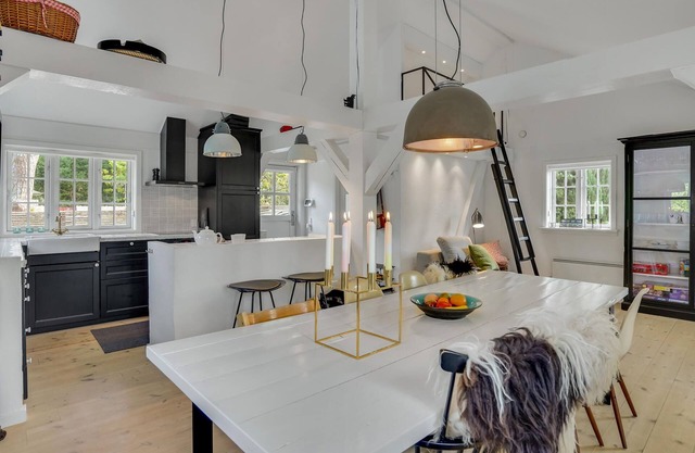 Fantastic vacation home with bio fireplace, annex and garden, located near the sandy beach.