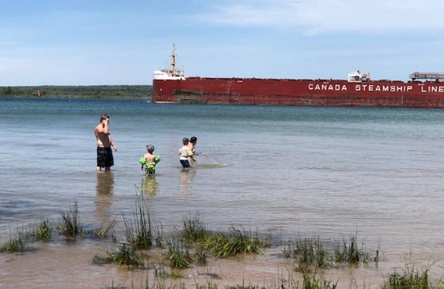 Freighters in front yard! Private Sandy Beach - Large Deck - Best View on River