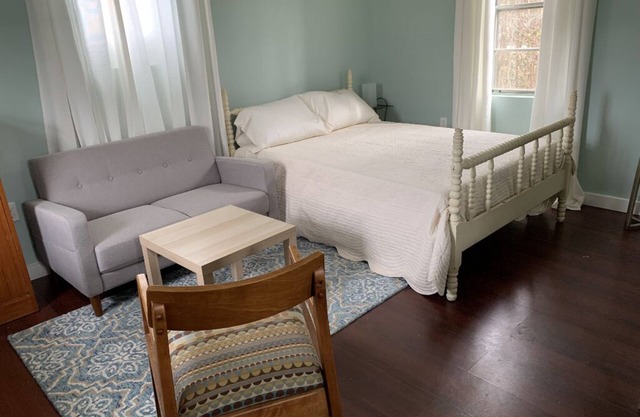 Furnished efficiency apartment above artist's studio for rent.