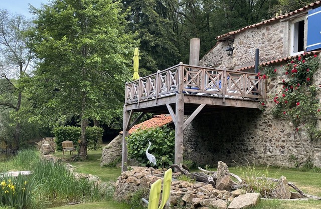 Gîte du Pont de Diet in Mervent, an unusual, peaceful setting in a forest by the water.