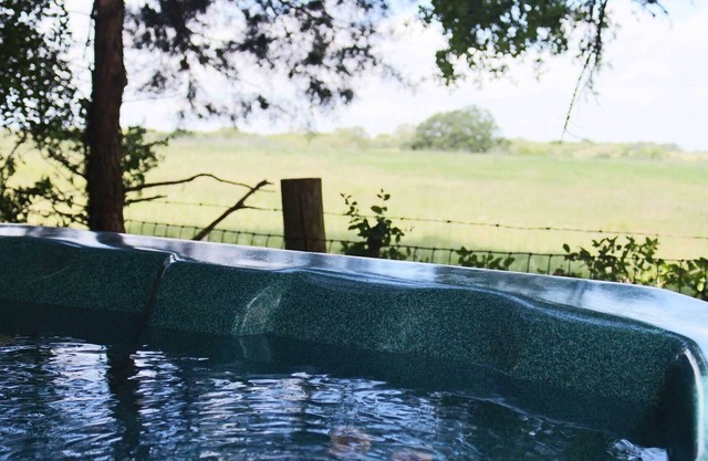 Grand Spa features Private Hot Tub, Shuffle Board, Disco Ball at Scenic Hill Retreat