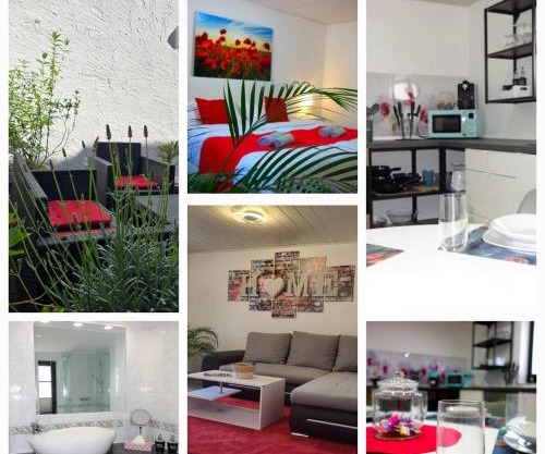 HAPPY-HOMES RED - Up to 5 - Küche - W-LAN - Netflix - Honig - Terrasse