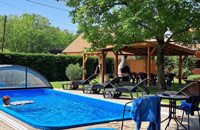 Holiday home with outdoor pool, whirlpool and sauna