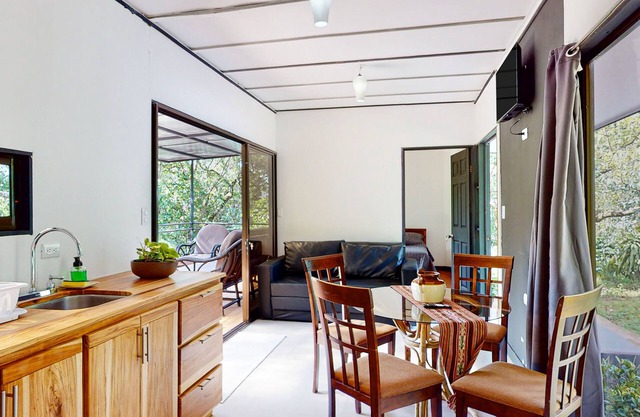 Inviting riverfront home with mountain views, full kitchen, & dog-friendly
