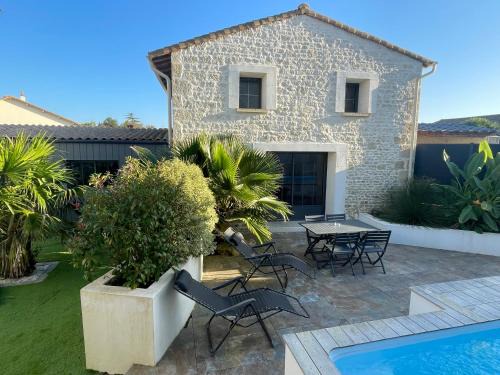 Jolie maison en pierres avec piscine et parking