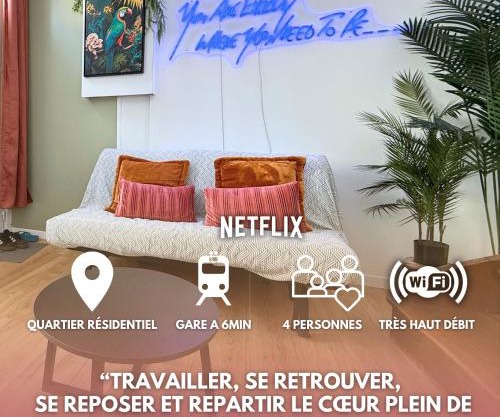 La Maison nette, calme, parking, 6 min a gare