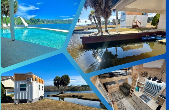 Lake Life Tiny House located on top of the water - Pool - 3 Kayaks - Beautiful!
