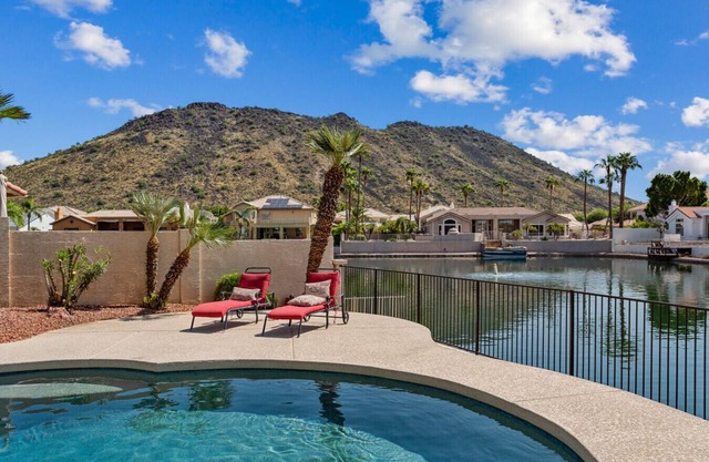 Lakefront Oasis with Heated Pool and Mountain Views