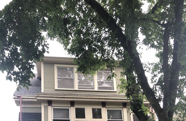 Large 4 level frame home on leafy street in Chicago