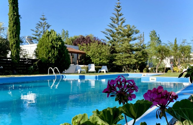 Lavender villa is set in our beautiful landscaped gardens next to the pool.