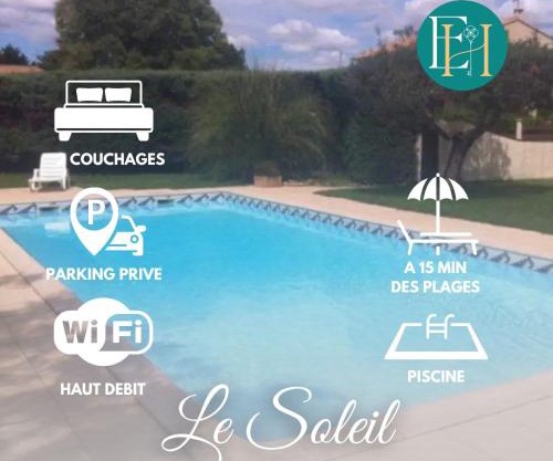 Le Soleil - Résidence avec piscine et parking - 15 min des plages