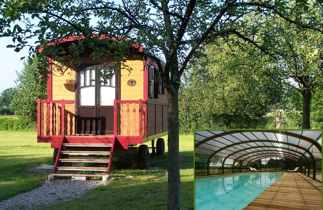 Les Roulottes de la Risle: cosy, swimming pool and spa