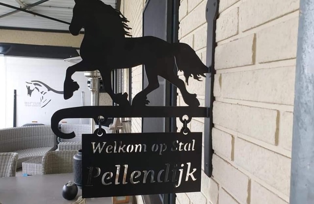 Luxe gastenkamer met living en keuken bij Friezen paarden Stal Pellendijk