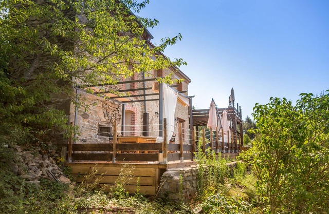 Luxury atypical stone house in a hamlet with view and fireplace