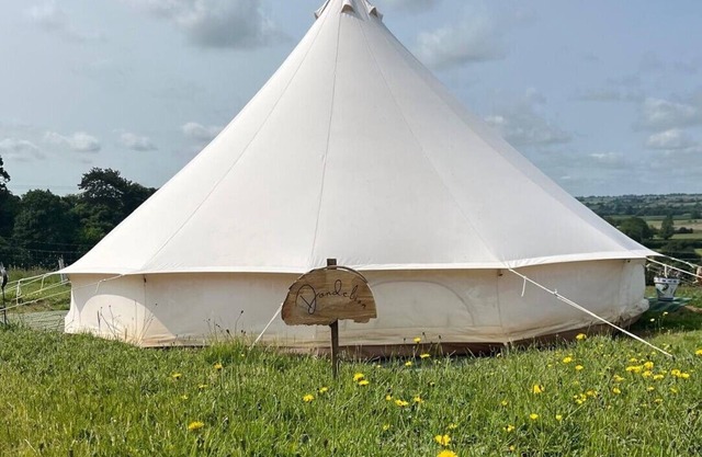 Luxury, cosy bell tent with gorgeous view