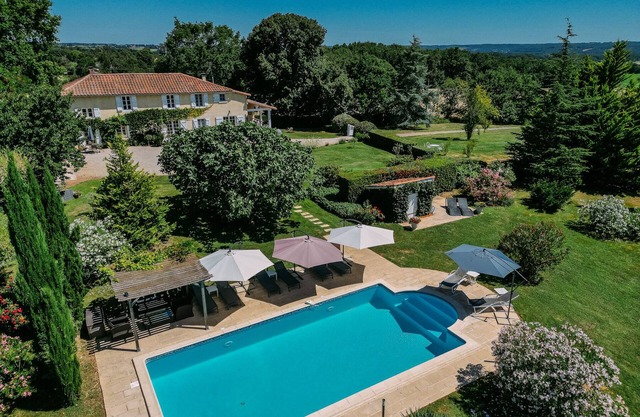Luxury farmhouse with private pool and amazing mountain views.