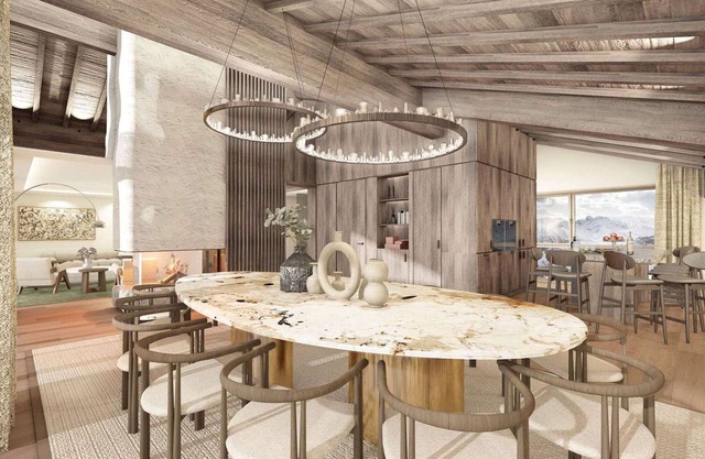 Luxury penthouse in Courchevel with ski-in and wellness area