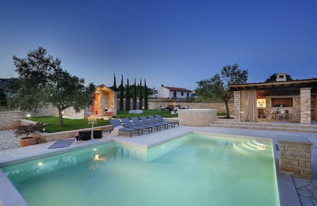 Luxury villa with private heated pool, outdoor sauna